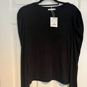 NWT ZARA Puff Sleeve Crepe Top